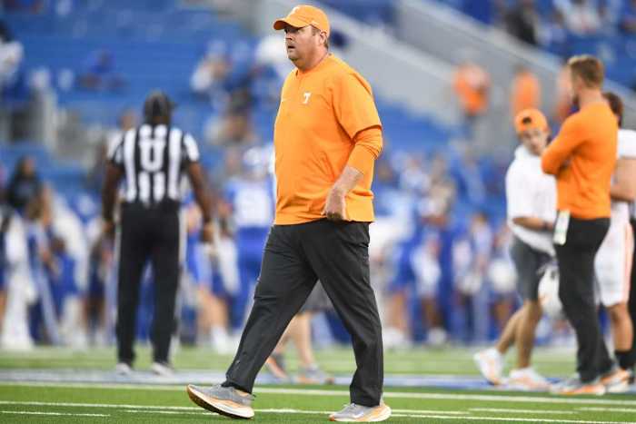Tennessee Volunteers HC Josh Heupel during a win over Kentucky. (Photo by Caitie McMekin of the News Sentinel)